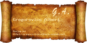 Gregorovics Albert névjegykártya