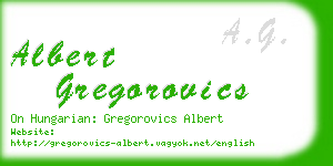 albert gregorovics business card